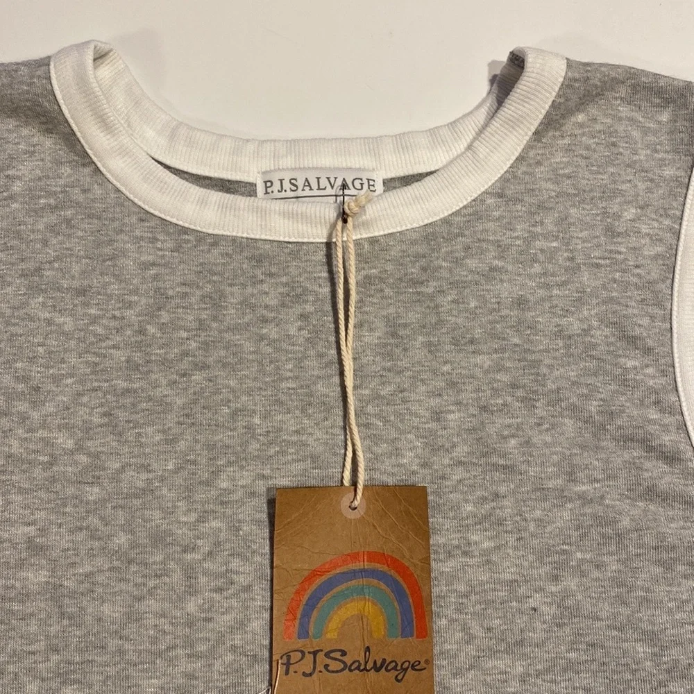 PJ Salvage Medium Heather Gray Tank Top Crew Neck PJ Top New D31e - Picture 7 of 14